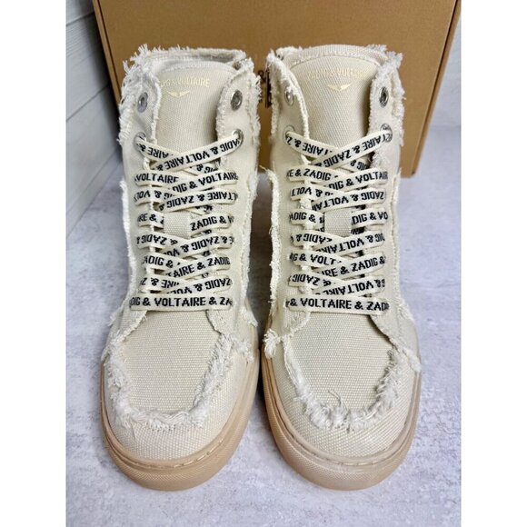 Zadig & Voltaire Sneakers Womens High Top Distressed Size FR 40, US 10‎ - Picture 4 of 8